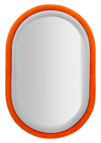 Wandspiegel Antony aus orangefarbenem Samt - Eleganz und moderner Stil 60x4x90 cm