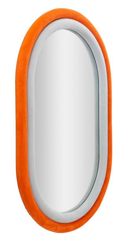 Wandspiegel Antony aus orangefarbenem Samt - Eleganz und moderner Stil 60x4x90 cm