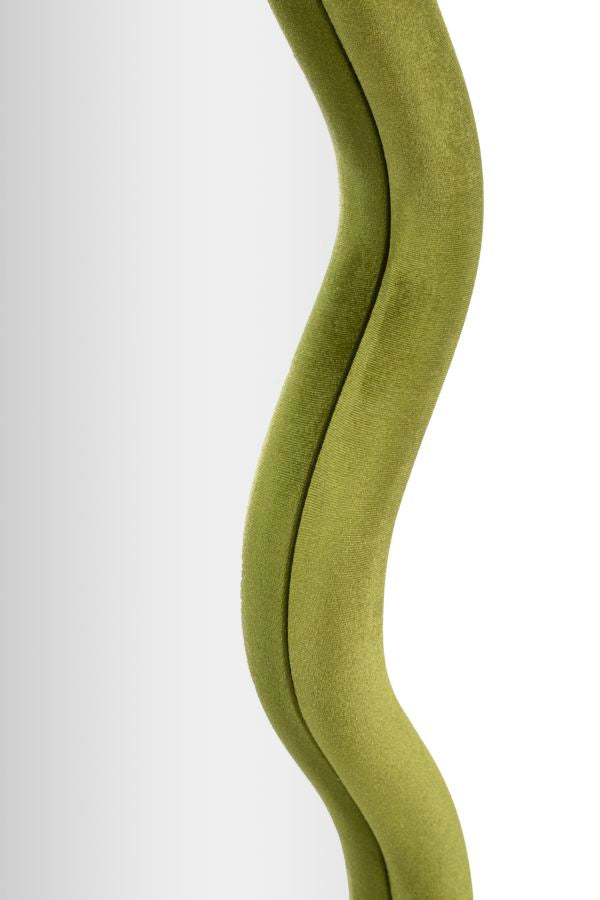 Wandspiegel aus grünem Samt, elegantes Design, 60x4x90 cm
