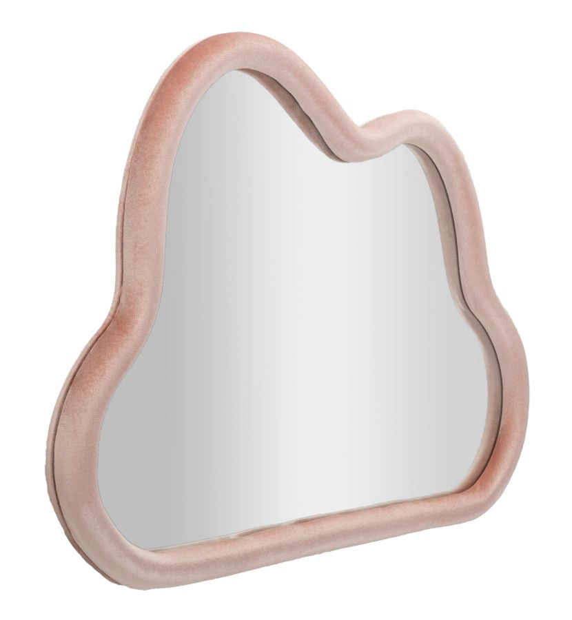 Spiegel Wolke aus rosa Samt 90x4x60 cm
