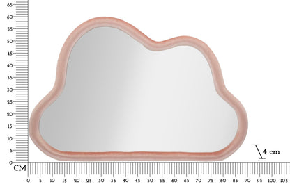 Spiegel Wolke aus rosa Samt 90x4x60 cm