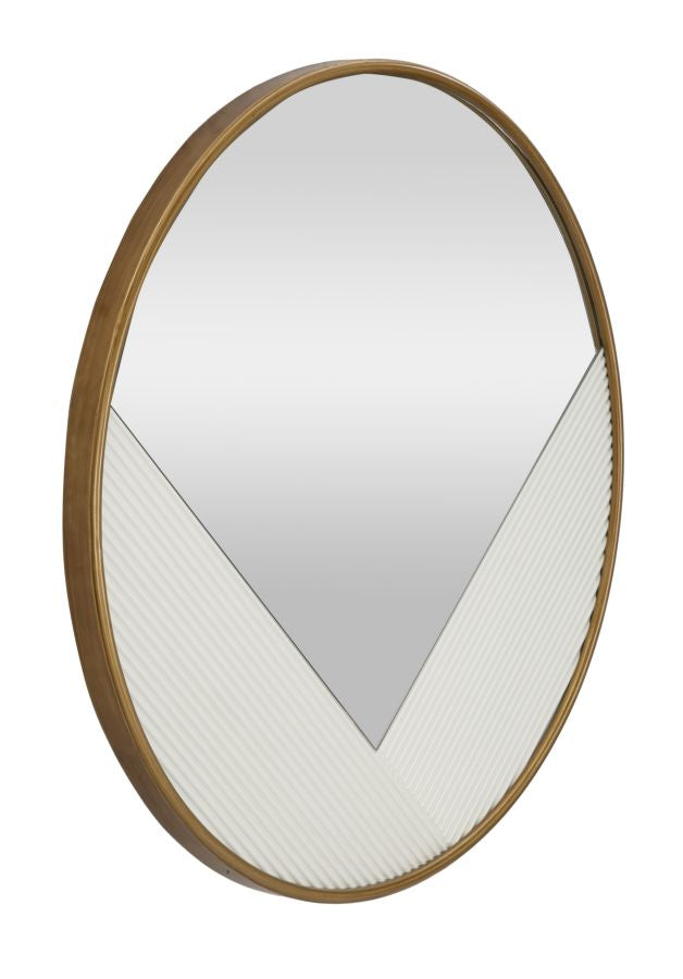 Eleganter Wandspiegel Tolosa Ø 80 cm mit goldenem Metallrahmen
