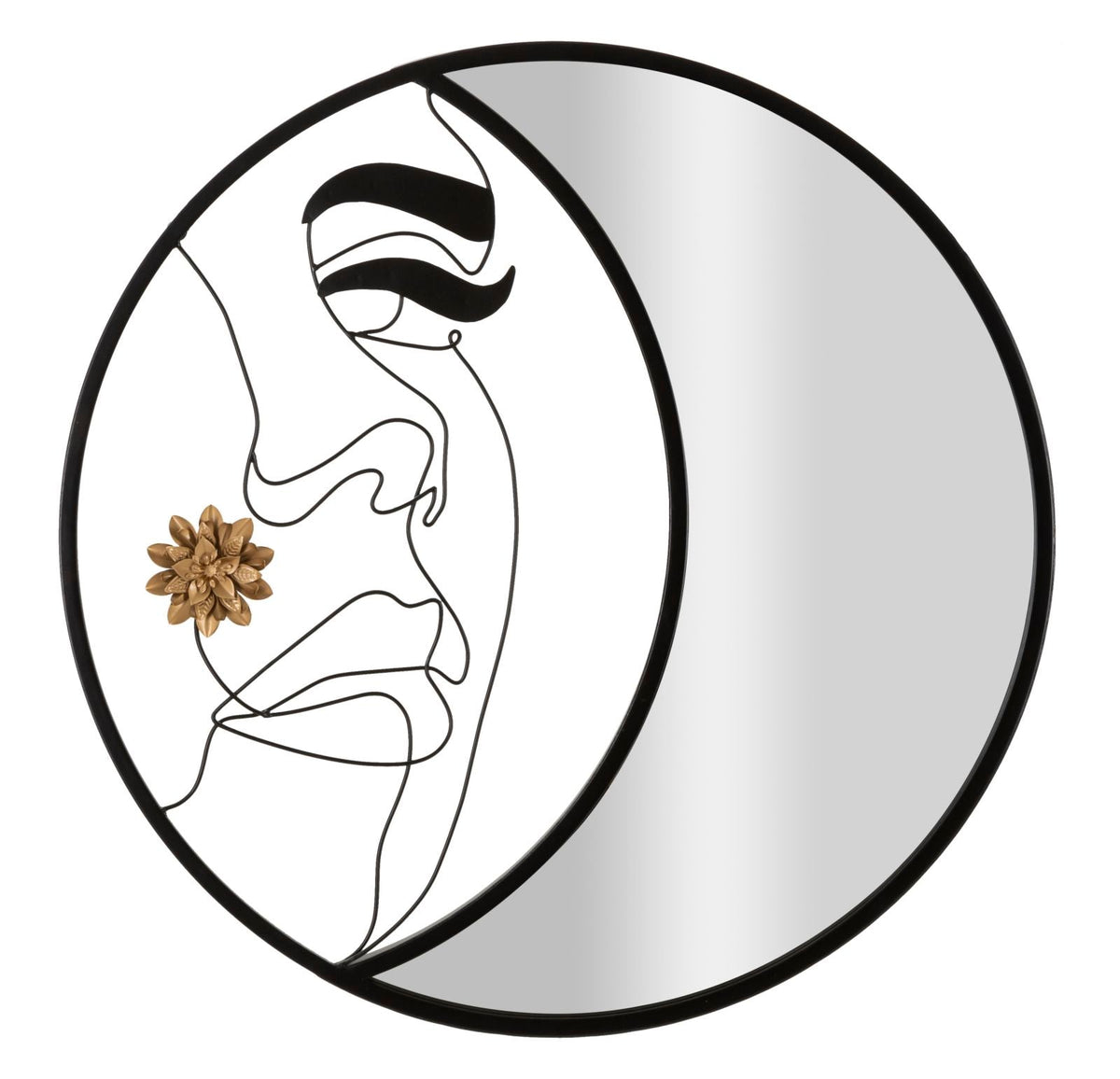 Melly wall mirror cm Ø 80x3.8 - Cubist Design and Modern Elegance
