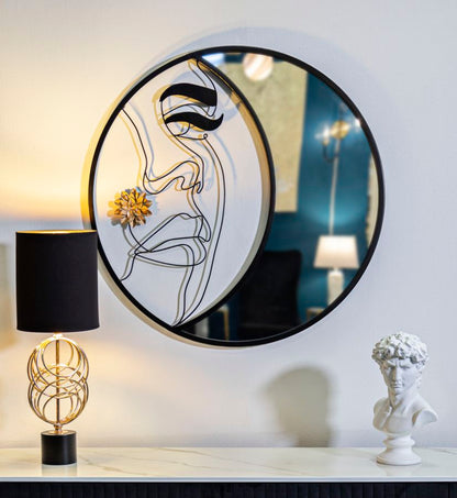 Melly wall mirror cm Ø 80x3.8 - Cubist Design and Modern Elegance