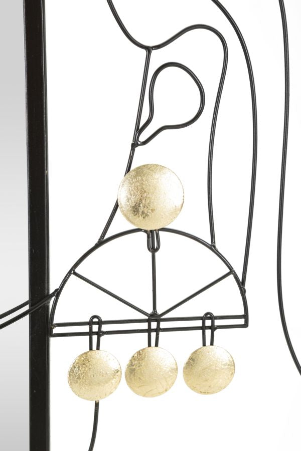 Wandspiegel Eleonor - Eleganz und Stil in schwarzem Metall 64,8x3,8x85 cm