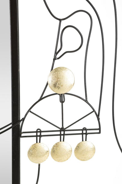 Wandspiegel Eleonor - Eleganz und Stil in schwarzem Metall 64,8x3,8x85 cm
