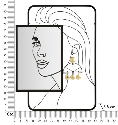 Wandspiegel Eleonor - Eleganz und Stil in schwarzem Metall 64,8x3,8x85 cm