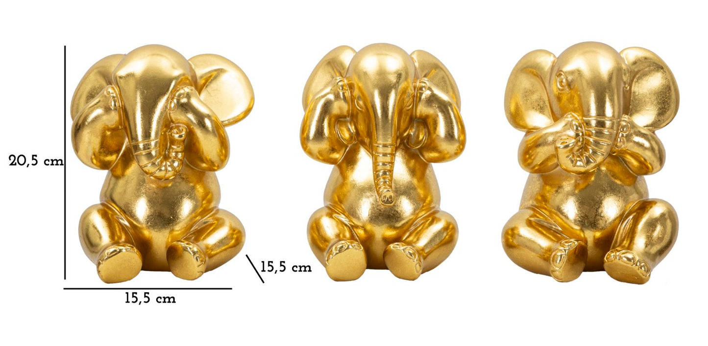 Set mit niedlichen Elefanten „Nichts sehen, nichts hören, nichts sagen“ – 3 Stück 15,5x20,5 cm