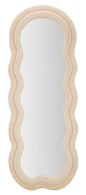 Elegant Miki Cream Velvet Wall Mirror 60x4x160 cm