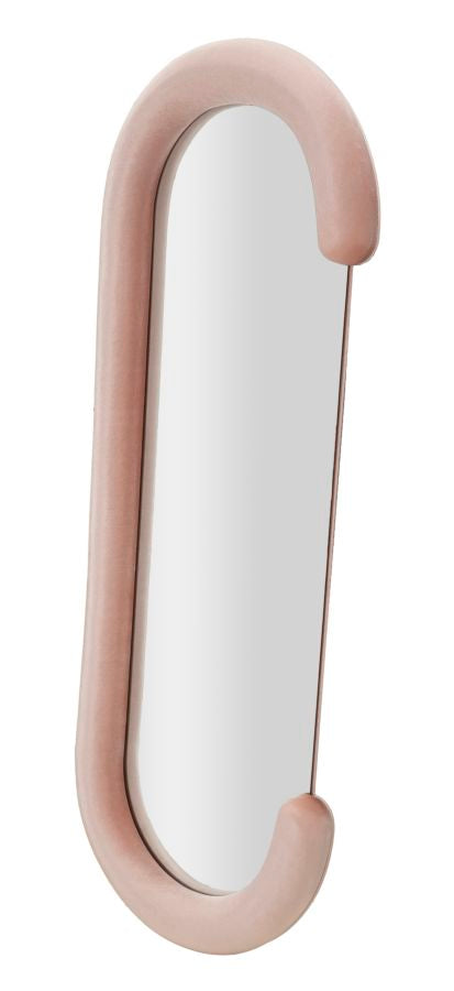 Wandspiegel Chantal aus rosa Samt 60x7x160 cm