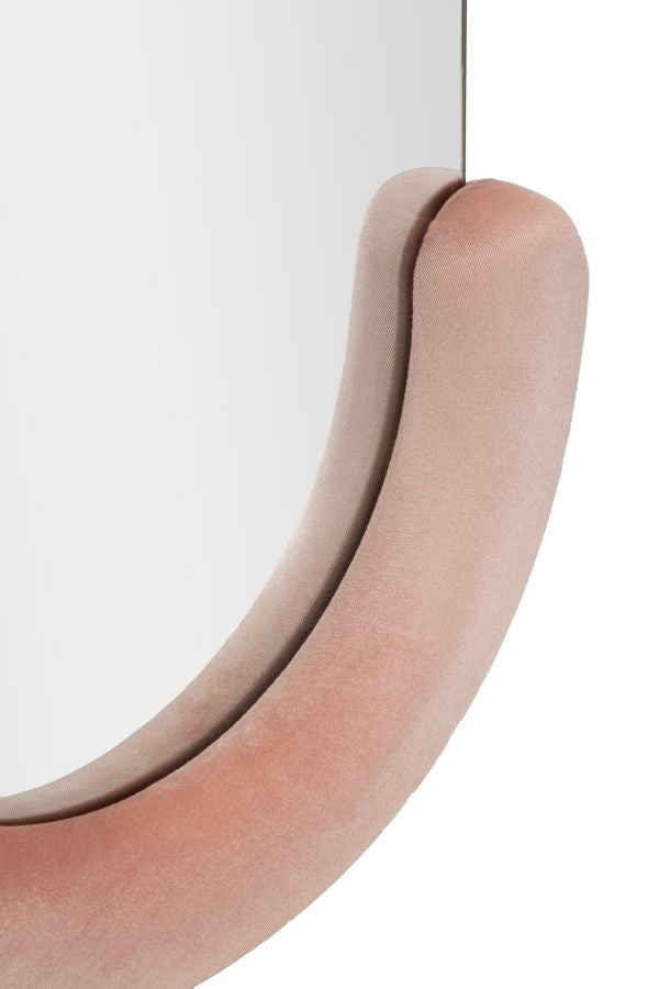 Wandspiegel Chantal aus rosa Samt 60x7x160 cm