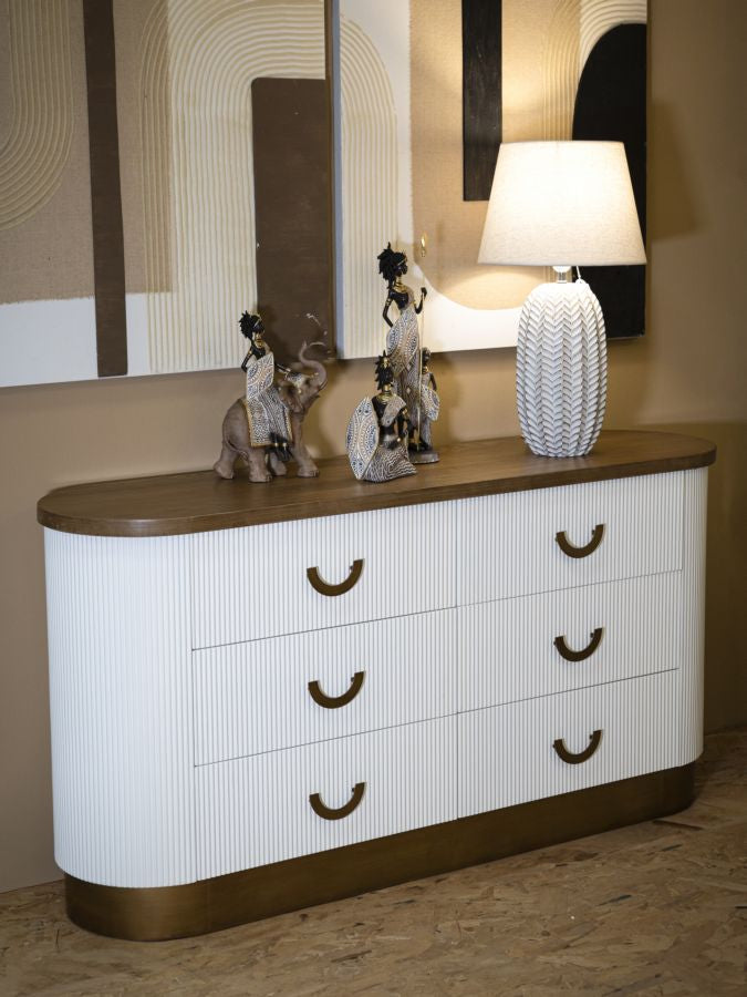 Moderne Kommode Tolosa 152x40x77 cm mit 6 eleganten Schubladen