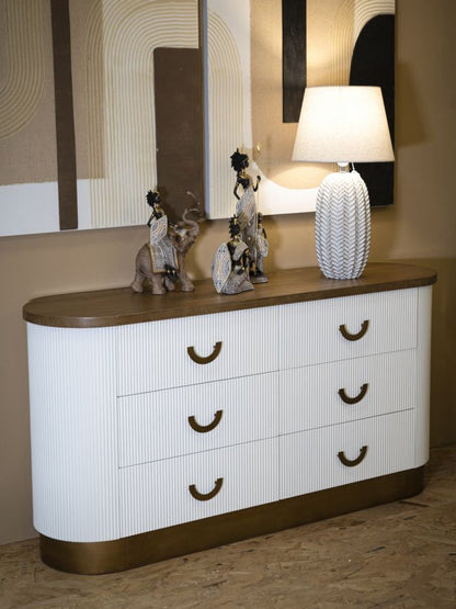 Moderne Kommode Tolosa 152x40x77 cm mit 6 eleganten Schubladen