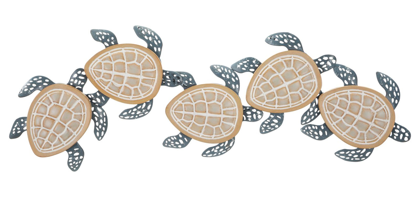 Pannello decorativo 3D con tartarughe marine cm 111,5x6,3x43
