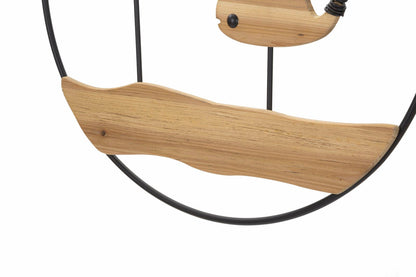 Pannello Decorativo 3D Balene in Metallo e Legno cm 56x2x60