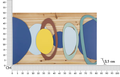 3D-Deko-Paneel aus Holz und Metall 80x2,5x50 cm
