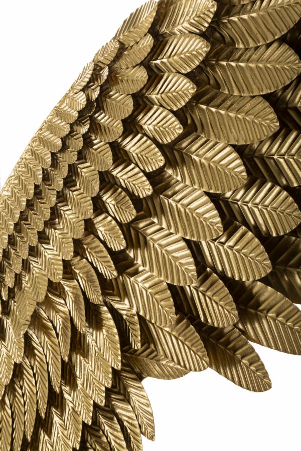 Paar Dekorative Flügelpaneele aus goldenem Metall 60x8x146 cm