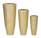 Set of Three Glasy Vases in Gilded Metal - Elegance and Versatility for Any Environment