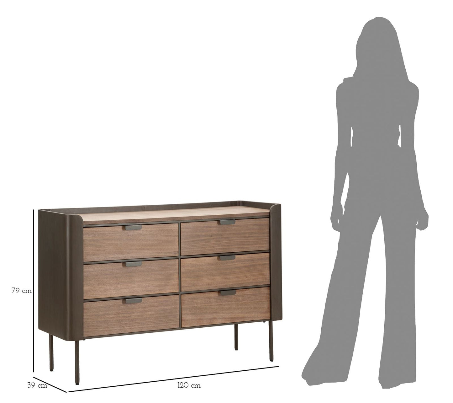 Kommode Toronto Elegant 120x39x79 cm