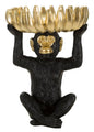 Trinket tray monkey with golden leaf ø 23x31.5 cm