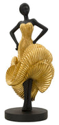 Elegant Golden Ballerina Figurine 16.5x15x36 cm