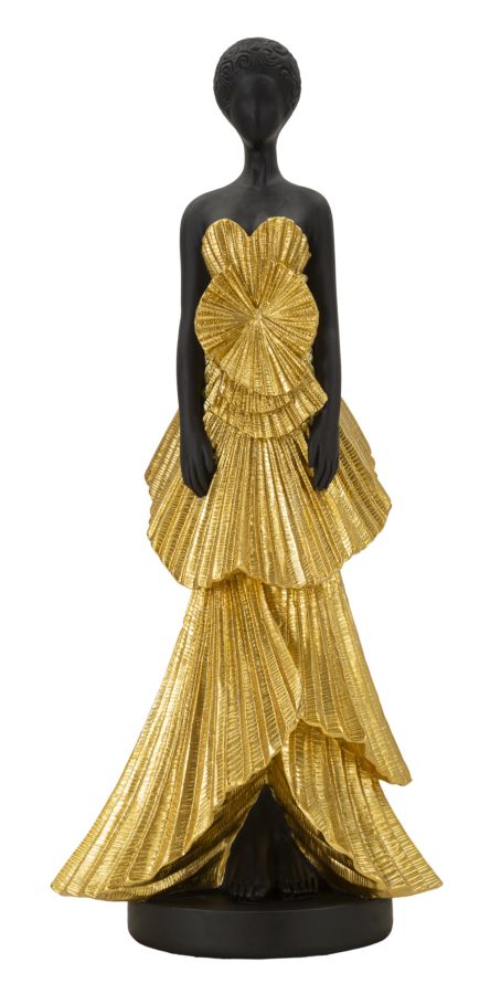 Statuetta Elegante Donnina in Oro 14,5x10x33 cm