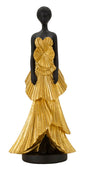 Elegant Gold Lady Figurine 14.5x10x33 cm