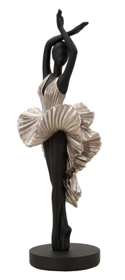 Elegante Ballerina-Figur aus Silber - 17x14x43 cm