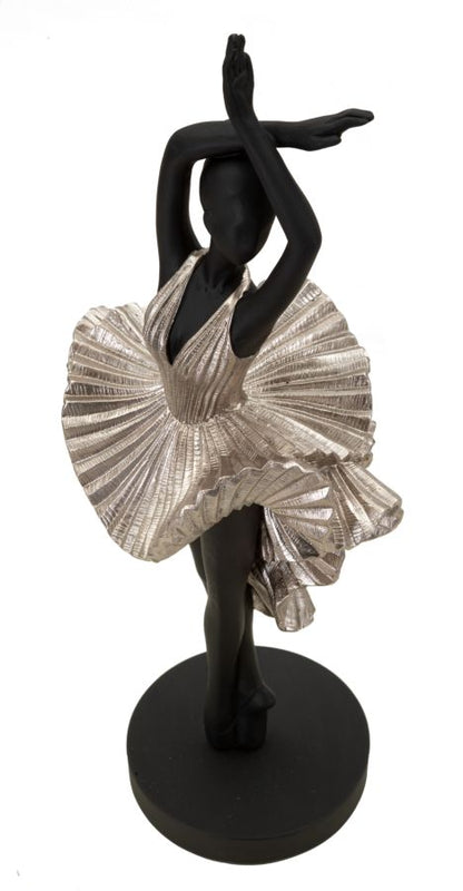 Elegante Ballerina-Figur aus Silber - 17x14x43 cm
