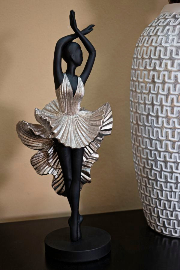 Elegante Ballerina-Figur aus Silber - 17x14x43 cm