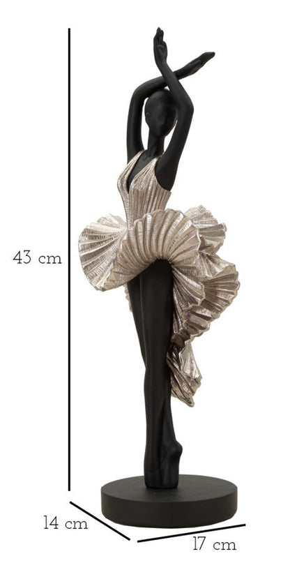 Elegante Ballerina-Figur aus Silber - 17x14x43 cm