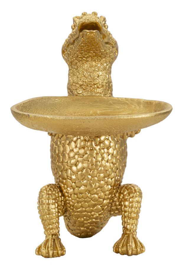 Ablageschale Krokodil Goldfarben 23x15,25x26,60 cm