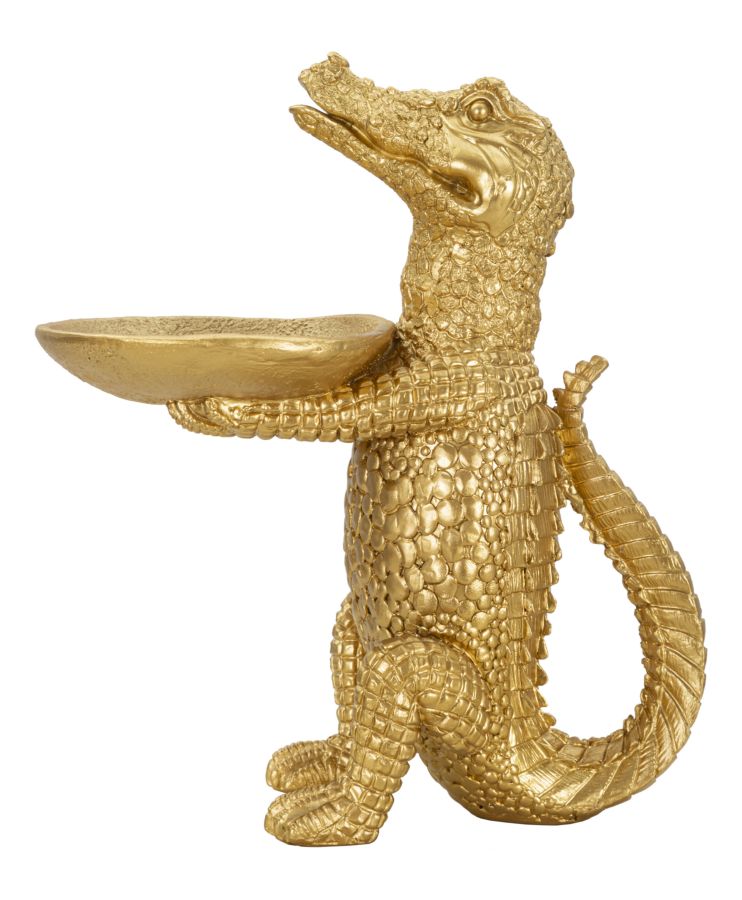 Ablageschale Krokodil Goldfarben 23x15,25x26,60 cm