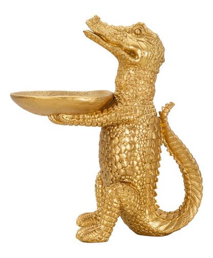 Ablageschale Krokodil Goldfarben 23x15,25x26,60 cm
