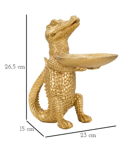 Ablageschale Krokodil Goldfarben 23x15,25x26,60 cm