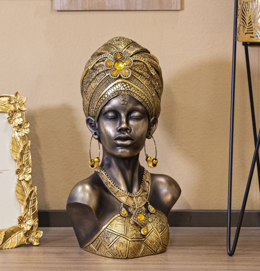 Afrikanische Skulptur Mumbasa - Elegante weibliche Büste 21x15x34 cm