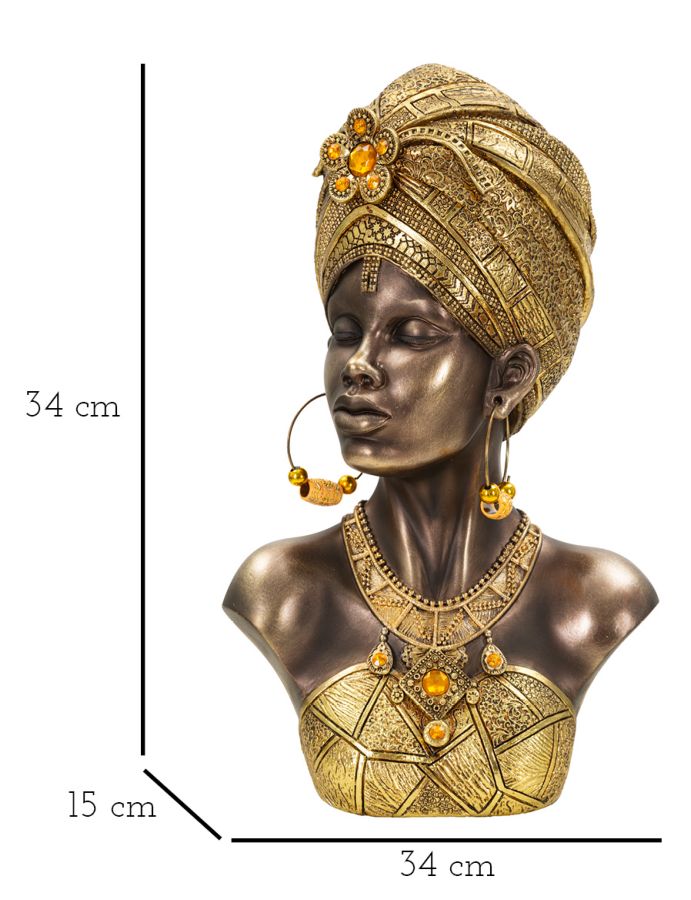 Afrikanische Skulptur Mumbasa - Elegante weibliche Büste 21x15x34 cm