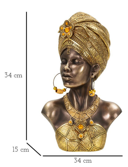 Afrikanische Skulptur Mumbasa - Elegante weibliche Büste 21x15x34 cm