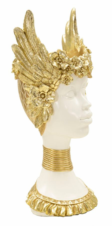 Scultura di Athena con Ali Dorate - Dimensioni 17,5x17x38 cm