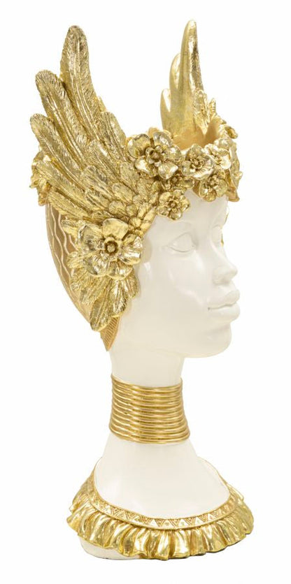 Scultura di Athena con Ali Dorate - Dimensioni 17,5x17x38 cm