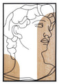 David 3D decorative metal and wood panel - 55x2x80 cm