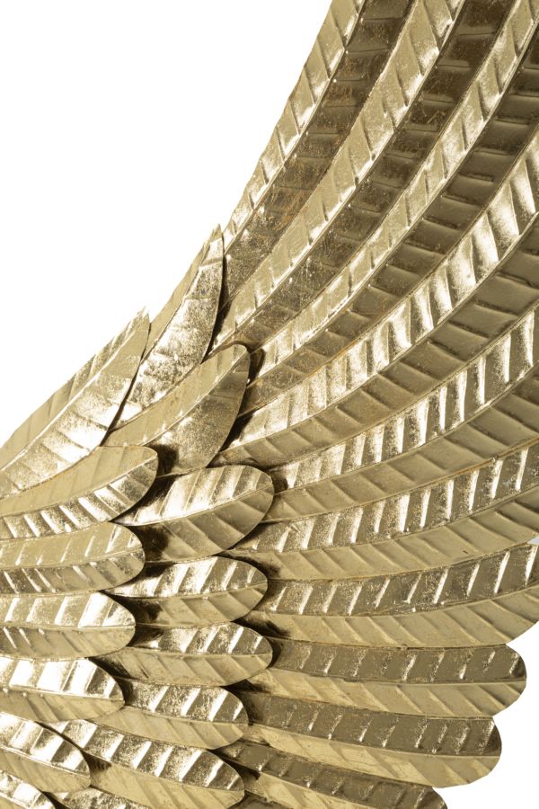 Paar dekorative Flügelpaneele Amy aus goldenem Metall 60x4,4x130 cm