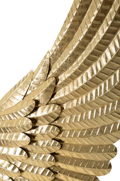 Paar dekorative Flügelpaneele Amy aus goldenem Metall 60x4,4x130 cm
