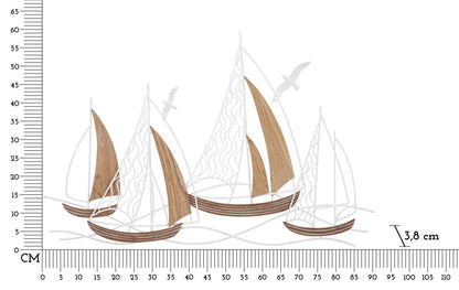 Pannello Decorativo 3D Mare e Vela cm 89,5x3,8x57,8