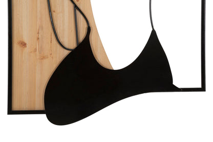 Deko-3D-Paneel Eleganz aus Eisen und Holz 60x2x90