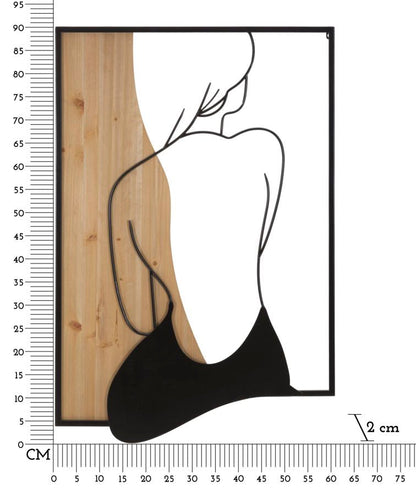 Deko-3D-Paneel Eleganz aus Eisen und Holz 60x2x90