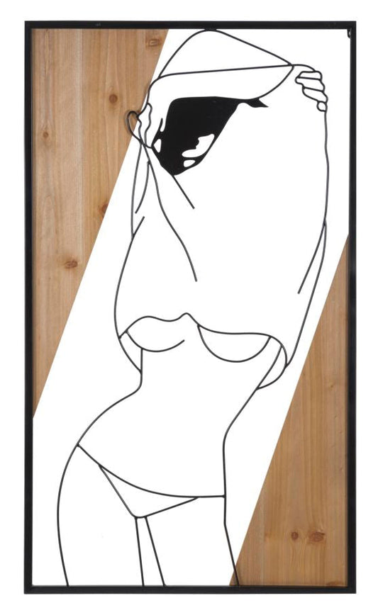 Decorative Wall Panel - Combination of Iron and Wood 50x2x90 cm