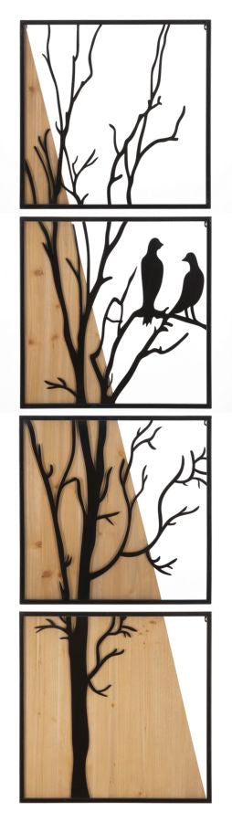 Set dekorativer 3D-Paneele aus Eisen und Holz – 4 Stk. 50x2x200 cm