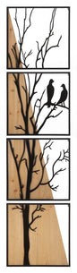 Set of 3D Decorative Panels in Iron and Wood - 4 pcs 50x2x200 cm