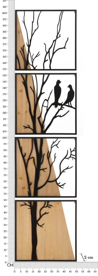 Set dekorativer 3D-Paneele aus Eisen und Holz – 4 Stk. 50x2x200 cm